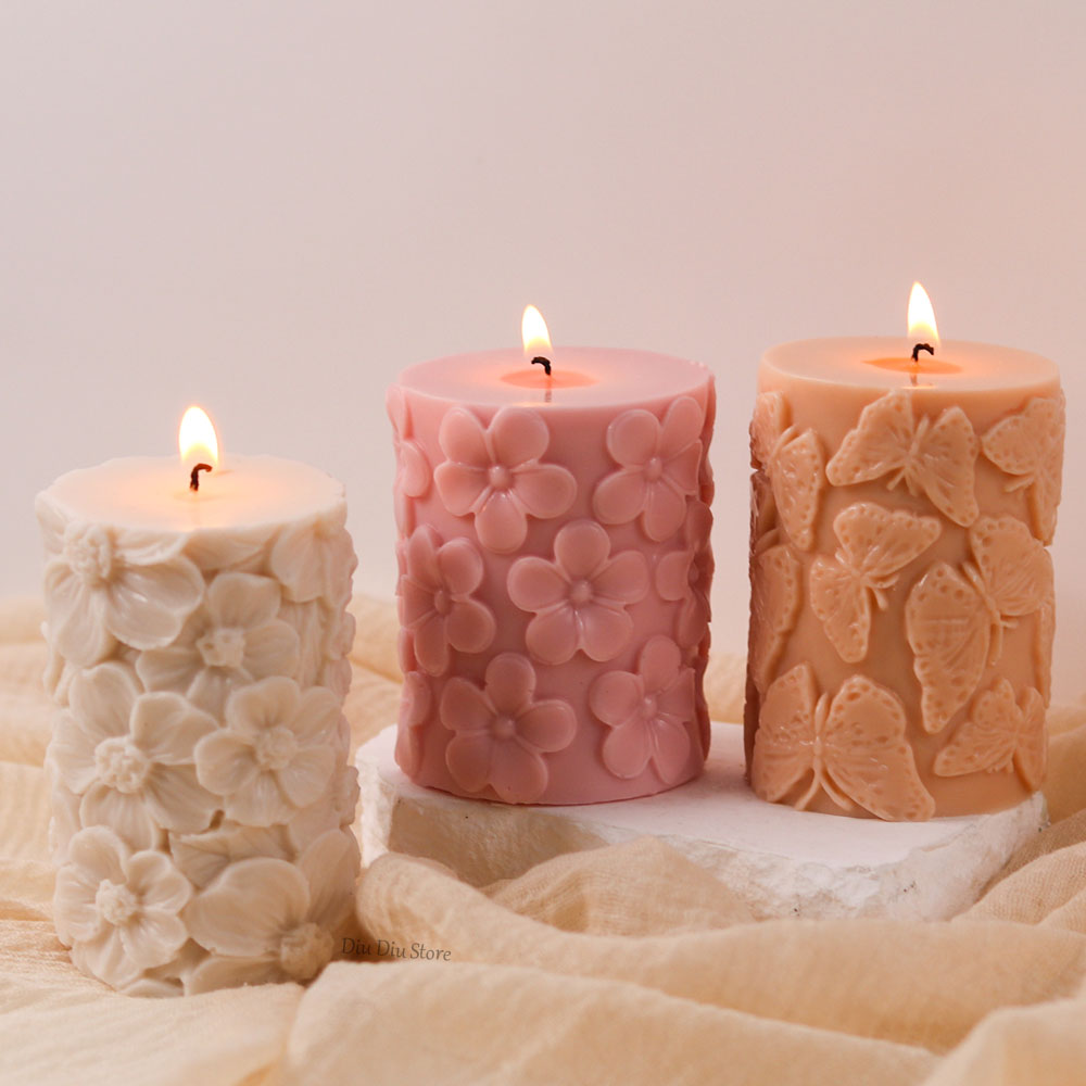 Soap Making Business - Flower Butterfly Columnar Silicone Candle Mold