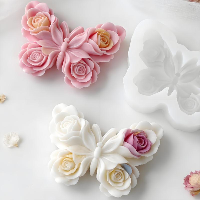 Melt Pour Soap Base - DIY Rose Butterfly Form Silicone Mold