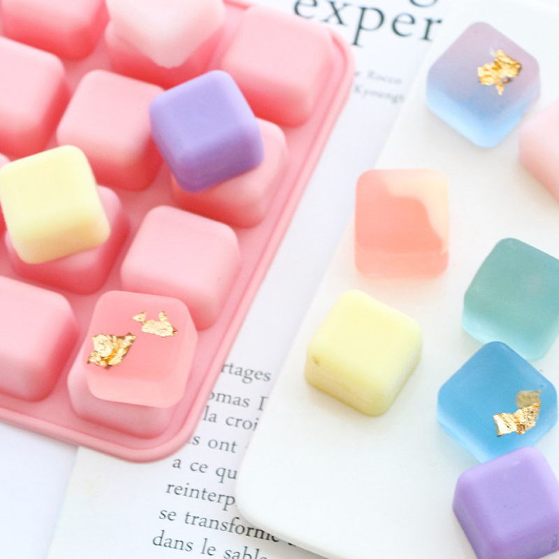 ●16 Cavity Square Cake Baking  - Soap Making Jelly ulasan dan harga