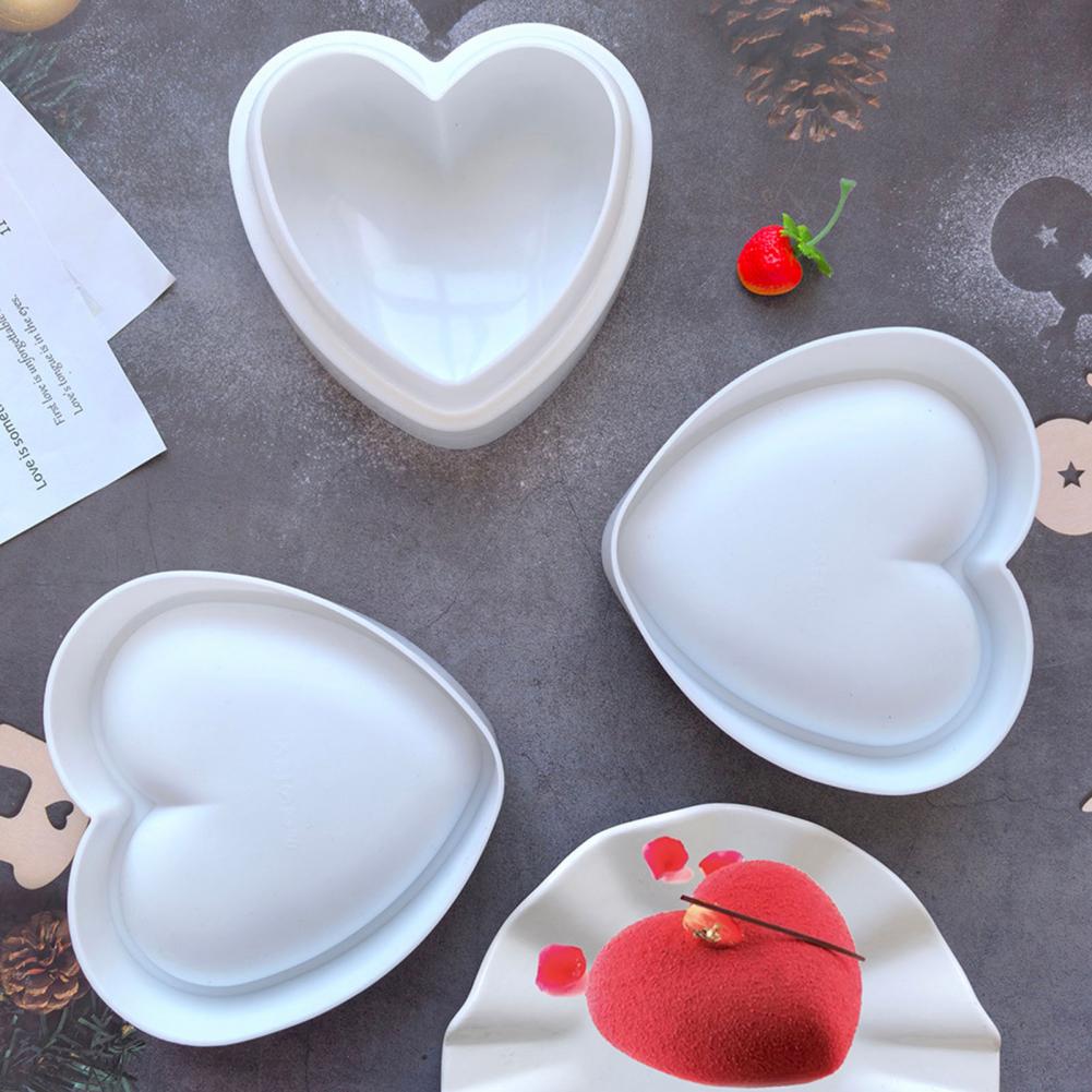 Heart Shaped Silicone Mold 3D  - Soap Making Jelly ulasan dan harga