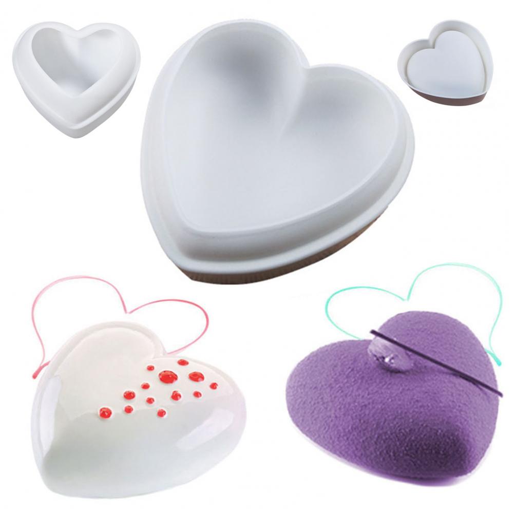 Heart Shaped Silicone Mold 3D  - Soap Making Jelly ulasan dan harga