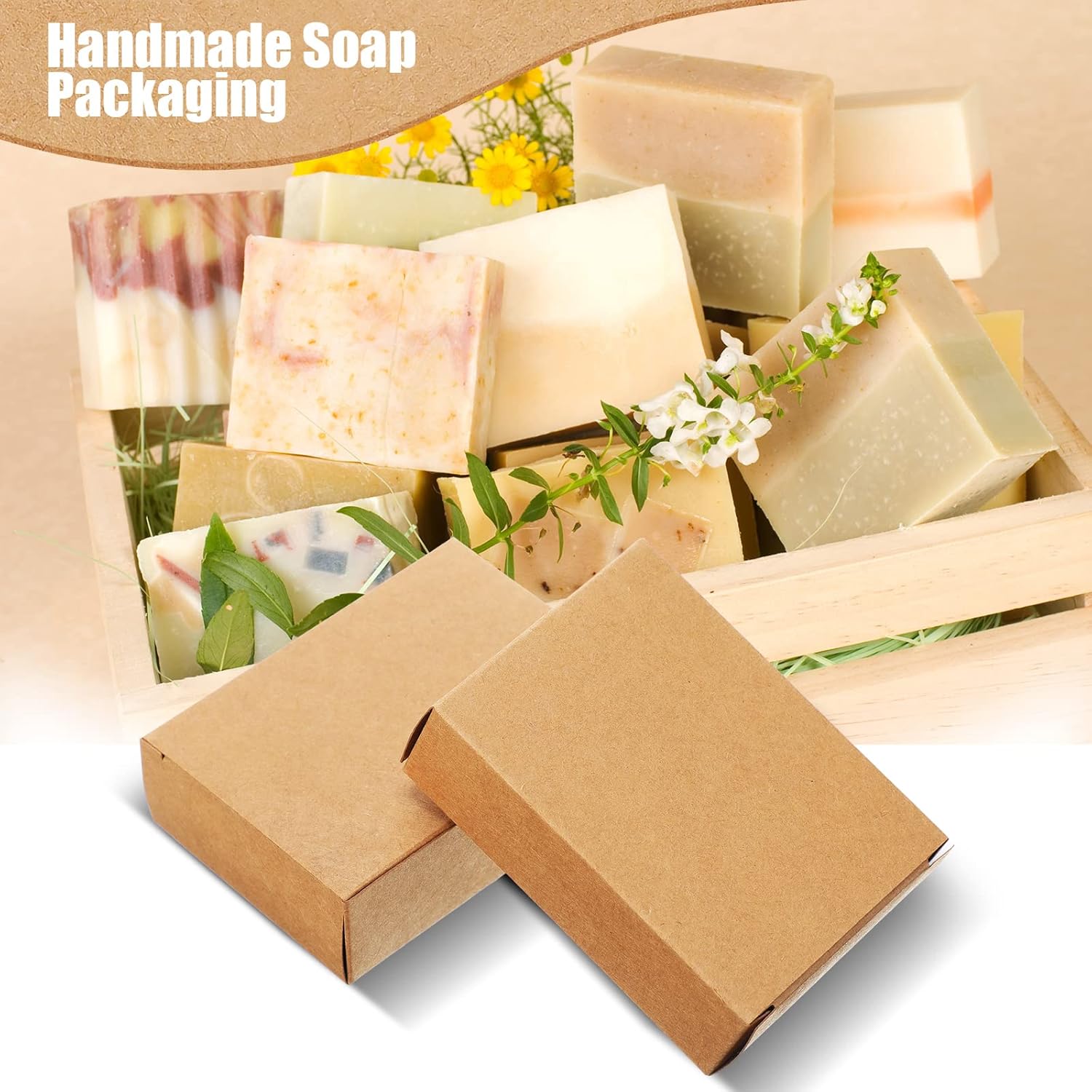 100 Pcs Kraft Soap Boxes Packa - Soap Making In School ulasan dan harga