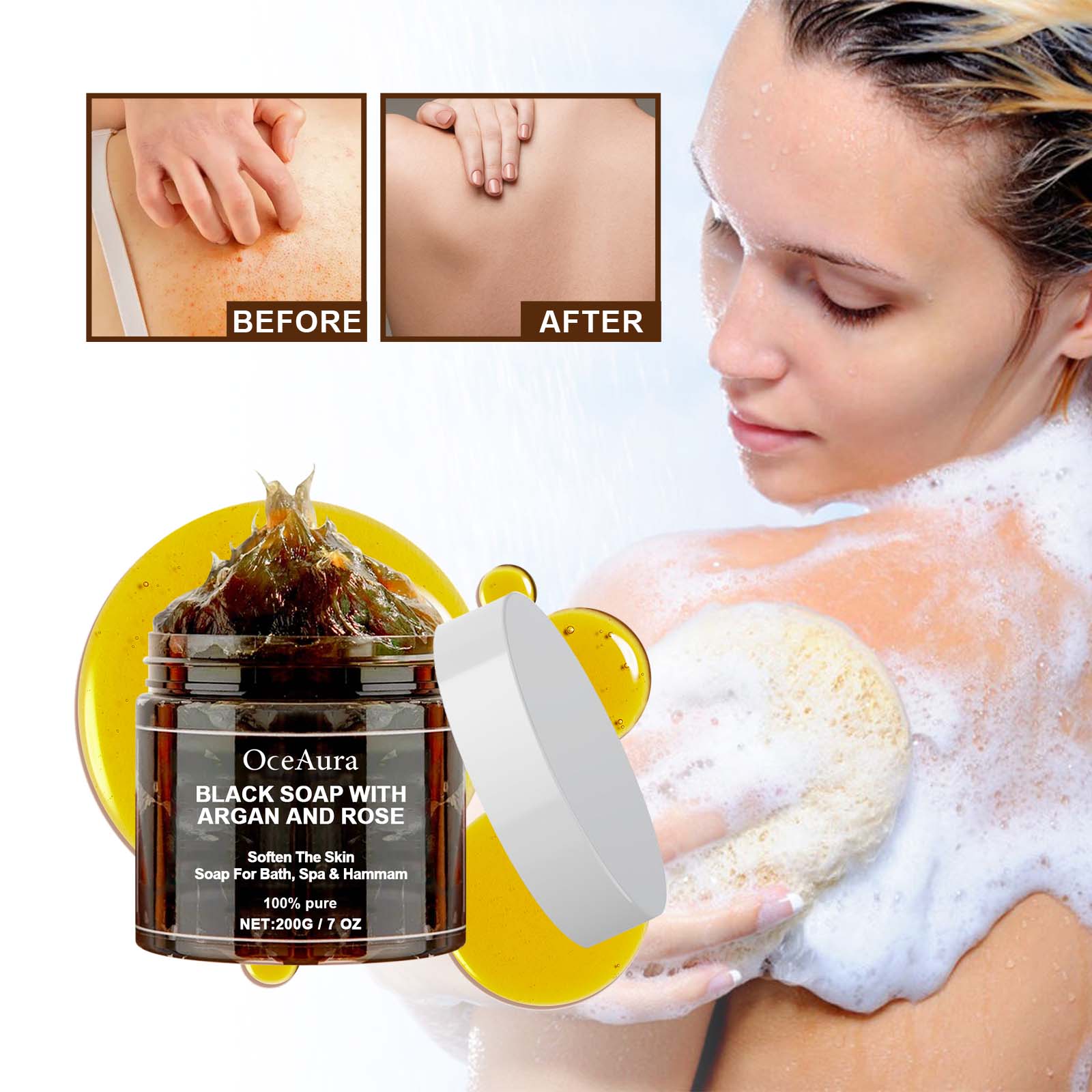 OCEAURA Black Soap With Argan  - Soap Making Essential Oils ulasan dan harga