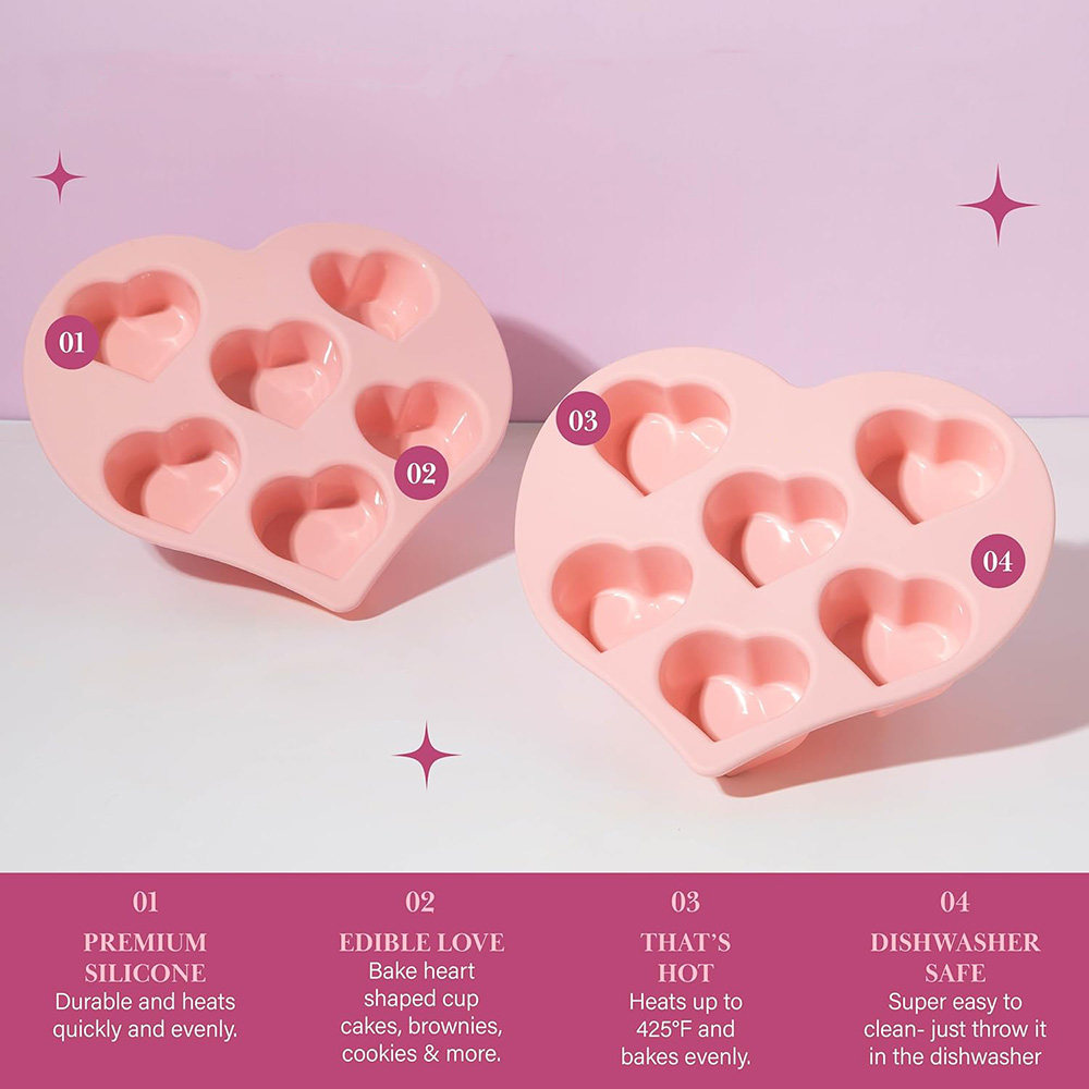 Heart Silicone Molds Valentine - Soap Making Jelly ulasan dan harga