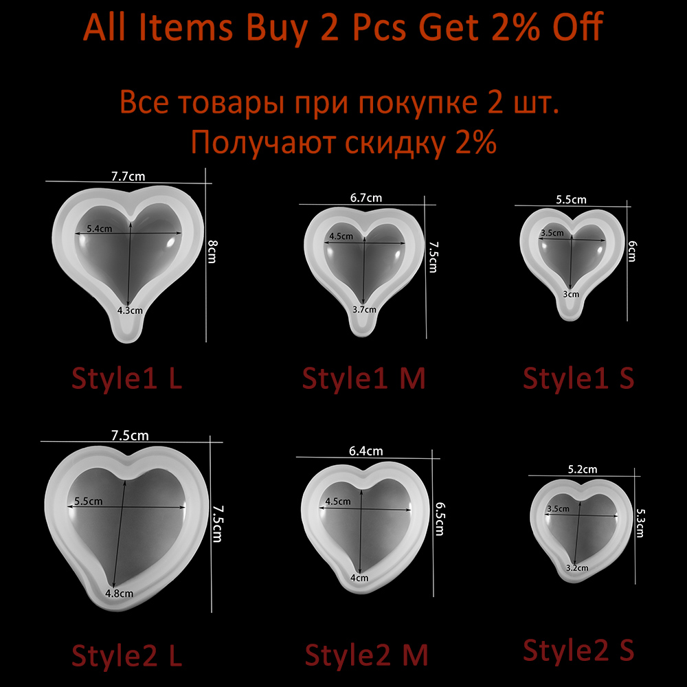 1PCS 3D Heart Shape Silicone M - Soap Making Business ulasan dan harga